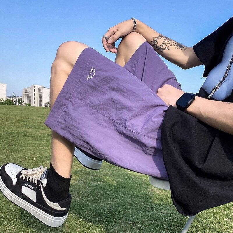 户外速干短裤女男夏季薄款美式大码运动沙滩五分裤透气短裤男款夏