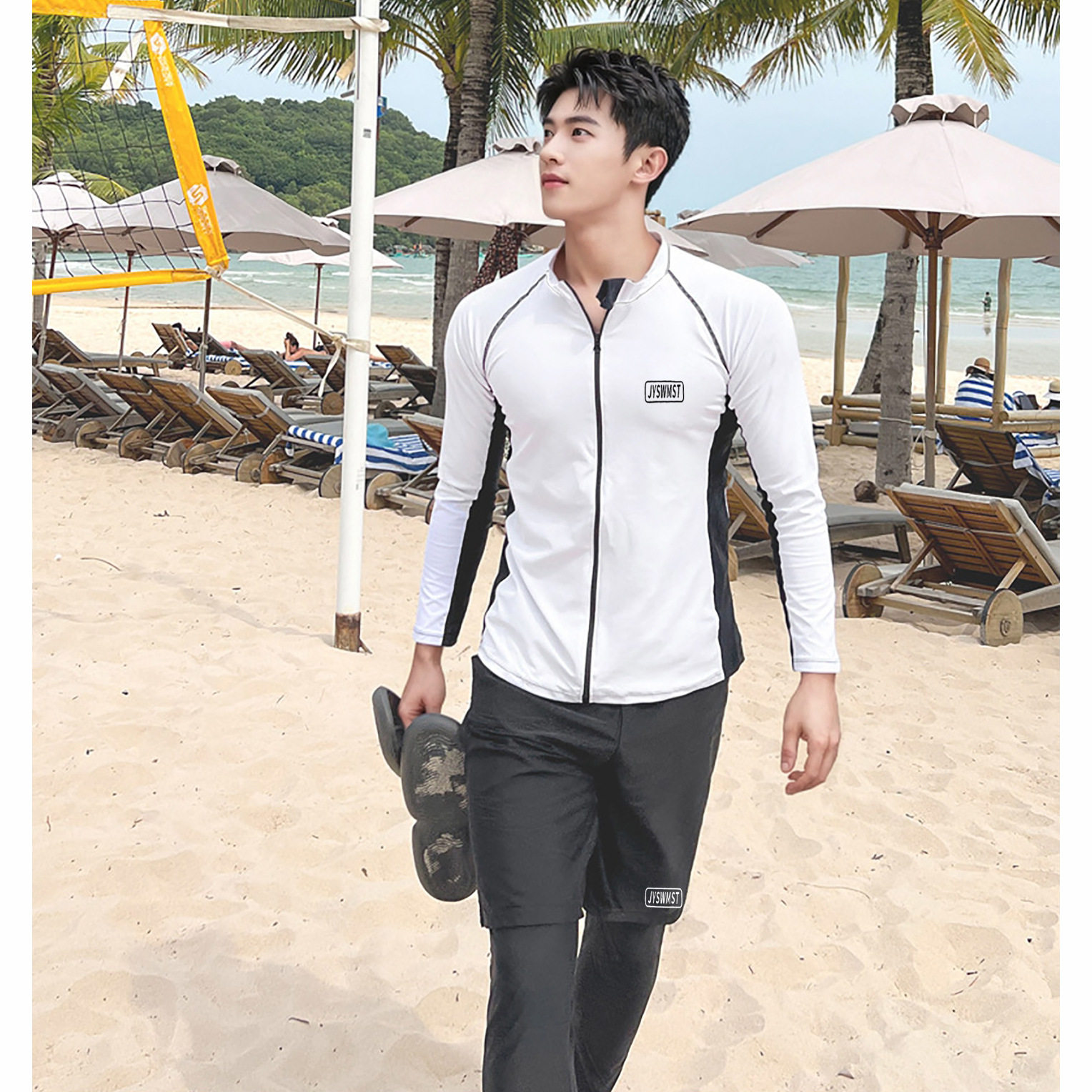 潜水服男士上衣防晒速干浮潜服冲浪服长袖保暖泳衣水母衣游泳外套