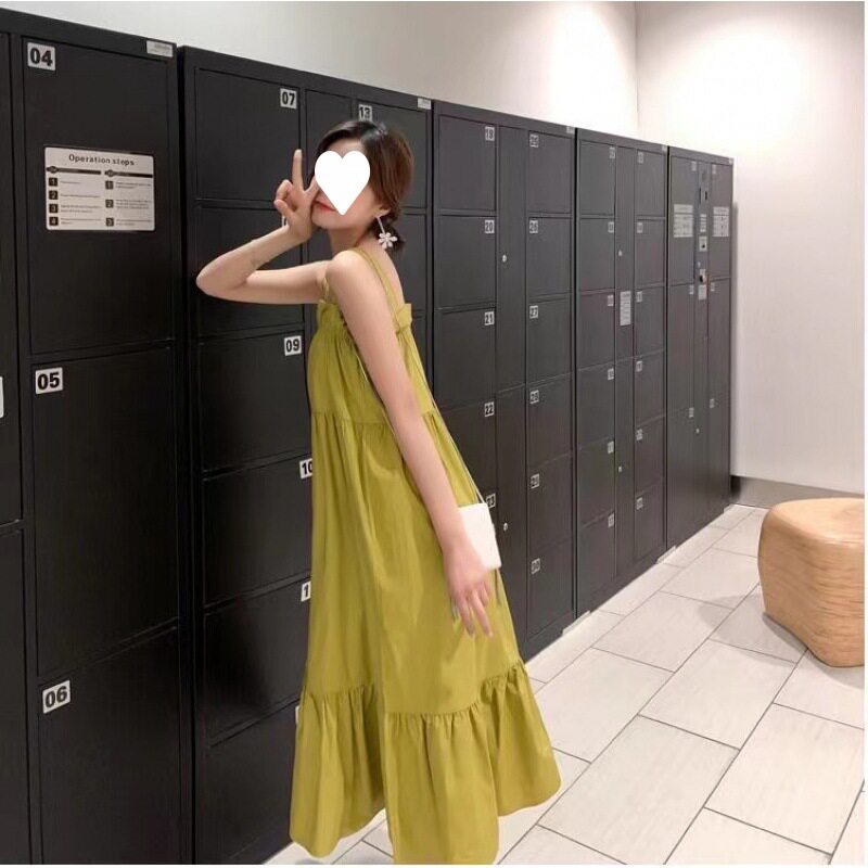 法式露肩荷叶边连衣裙女2024夏季超仙小众宽松显瘦气质中长吊