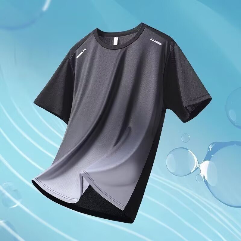 健身服短袖背心速干衣运动跑步紧身篮球训练半袖冰丝男款短袖T恤