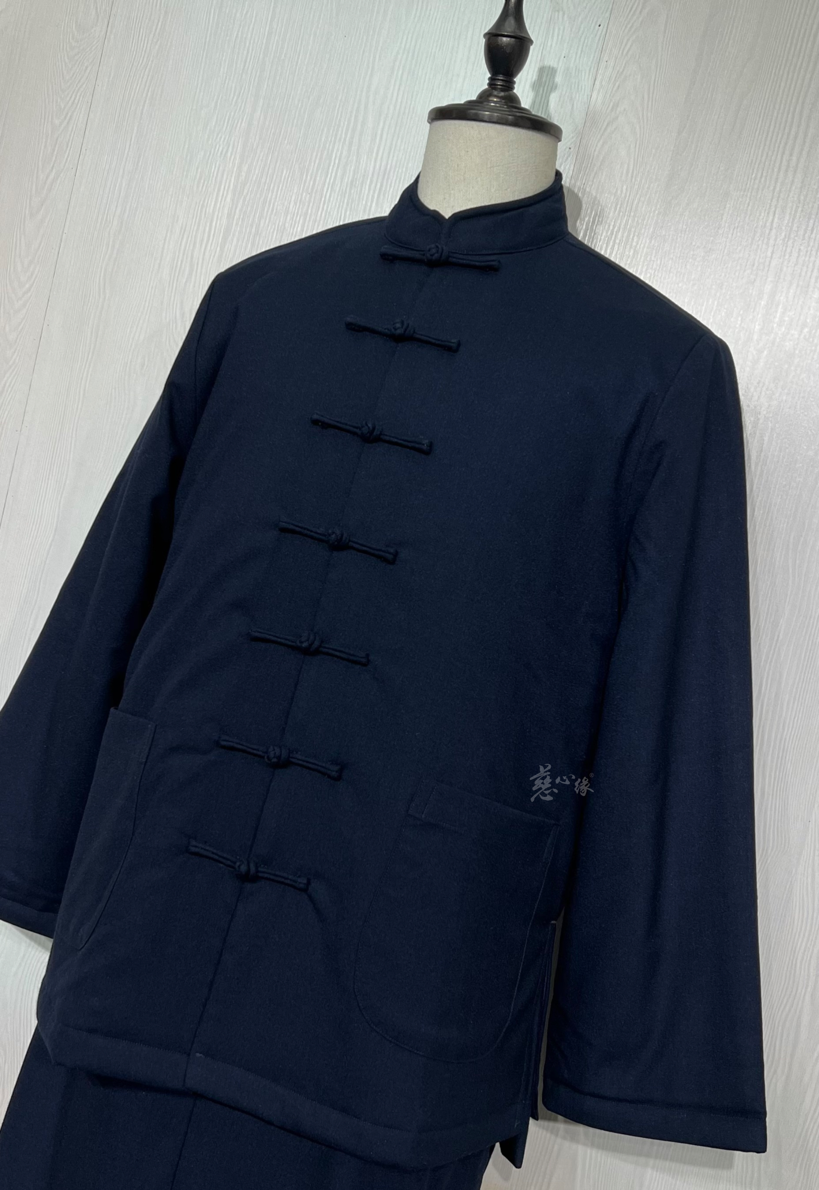 慈心缘秋冬新款立领禅服汉服外套道士居士出家师父醋酸羊毛呢