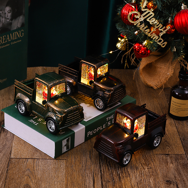 跨境圣诞装饰汽车摆件注水风灯