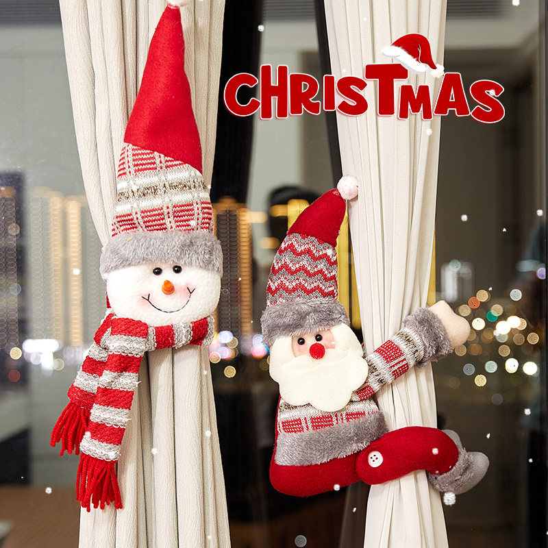 圣诞节装饰品居家窗帘装饰扣卡通娃娃抱扣圣诞氛围装饰创意礼物