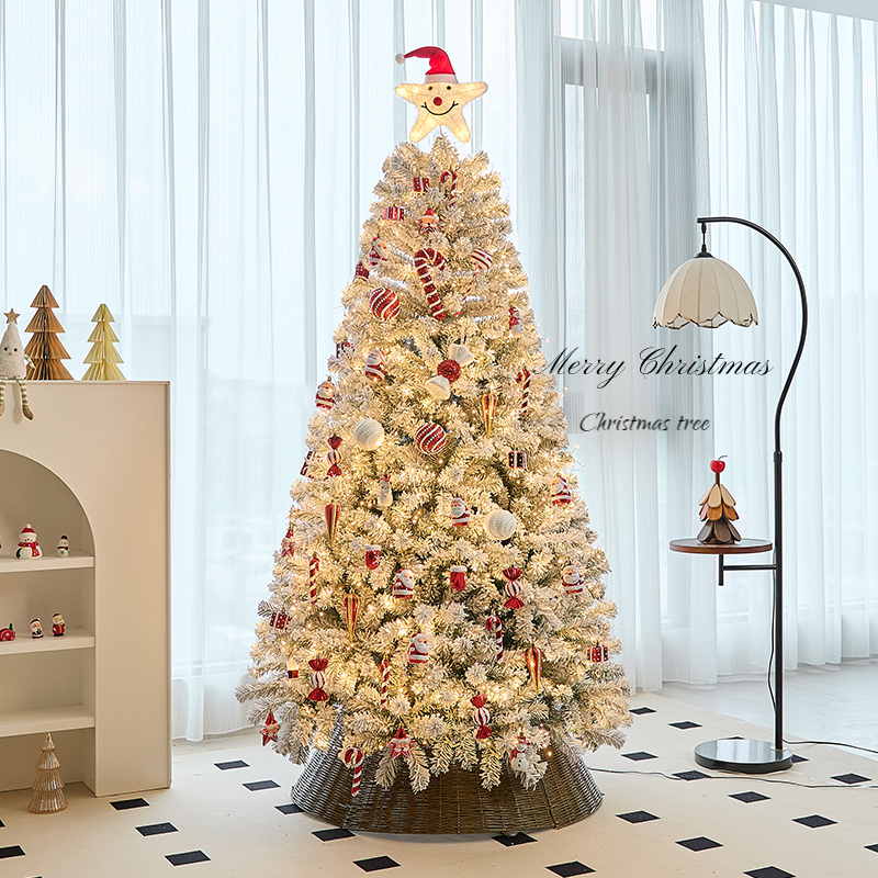 白色圣诞树家用2025新款客厅大小型耶诞树diy场景布置圣诞节装饰