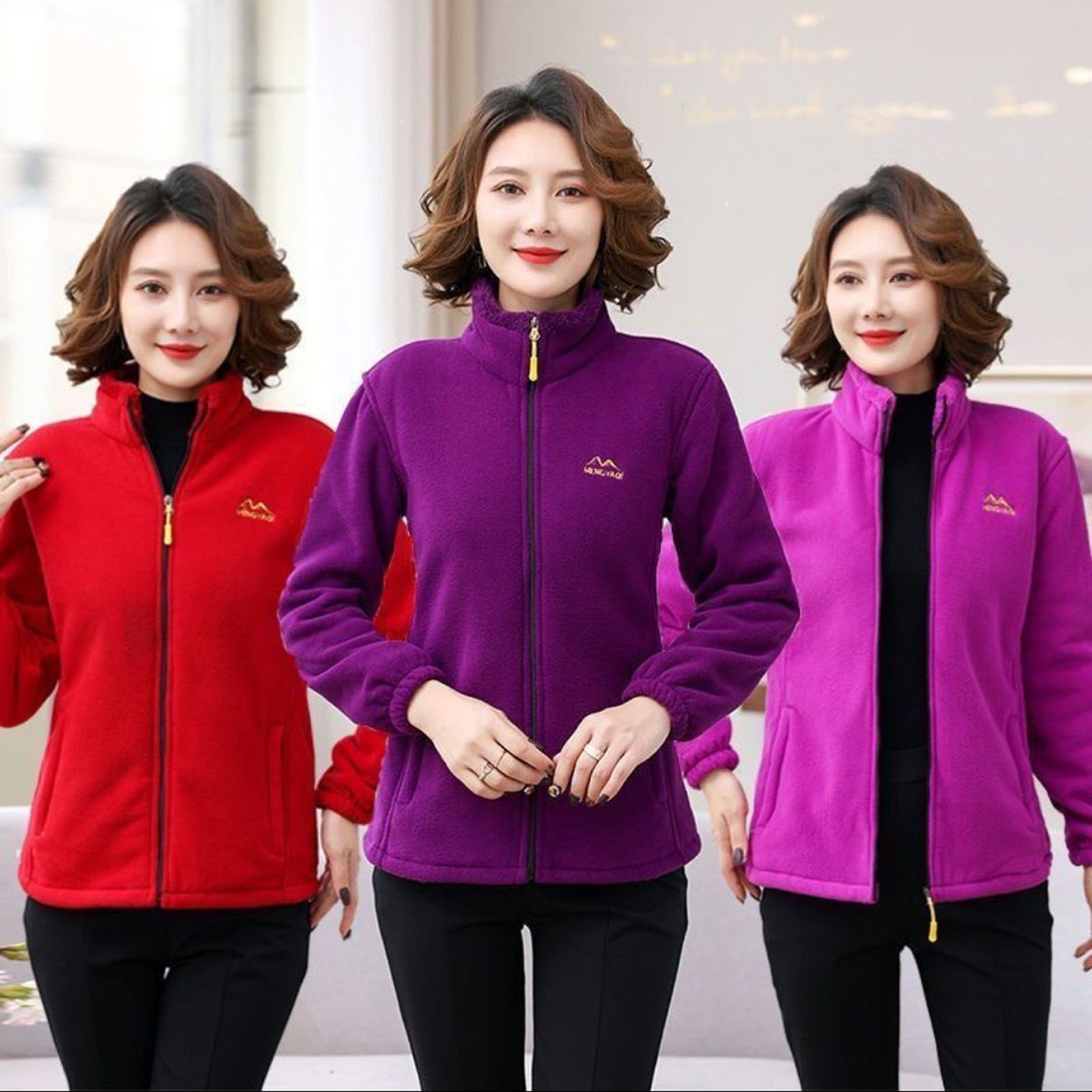 贝格象女装摇粒绒外套2026秋冬女士加绒加厚抓绒衣开衫妈妈装上a3