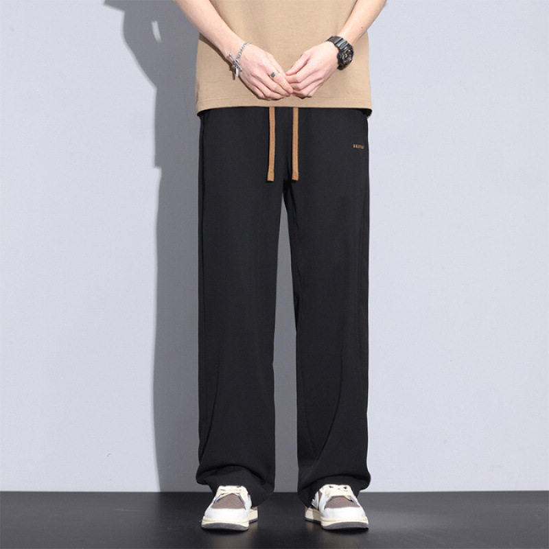 宏嫩精品男装2026春季新款休闲裤时尚宽松直筒裤百搭潮流运动长a6