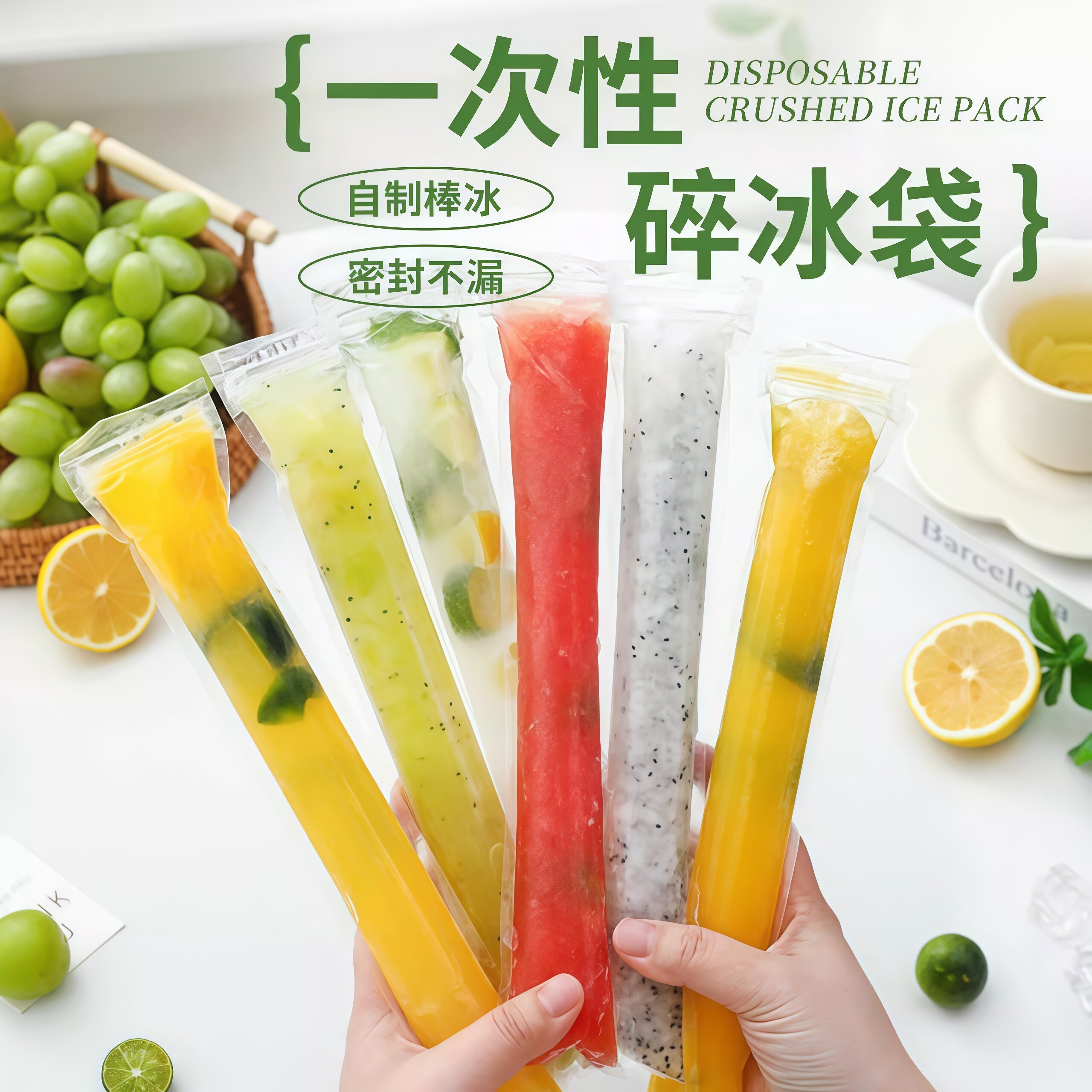 一次性棒冰袋自封袋家用自制碎碎冰袋冰棒块模具冰棍食品级果冻条
