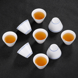 多人品茗普洱杯 德化白瓷小号茶杯单杯陶瓷家用简约功夫茶具套装