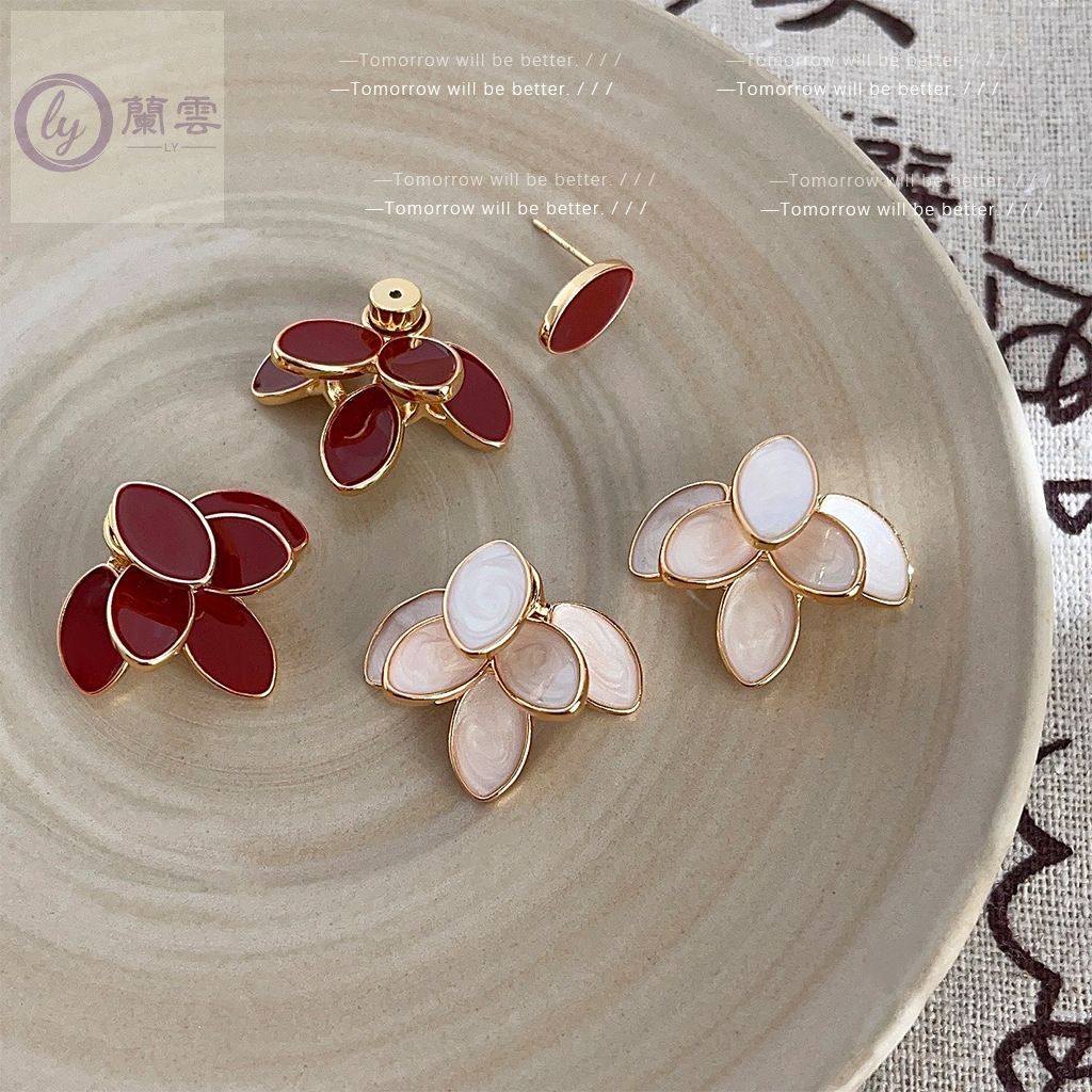 法式复古立体叶子耳钉小众设计后挂式耳环优雅时尚高级感花朵耳饰,饰品/流行首饰/时尚饰品新,耳钉,淘宝优惠券,粉丝福利购,淘宝优惠卷