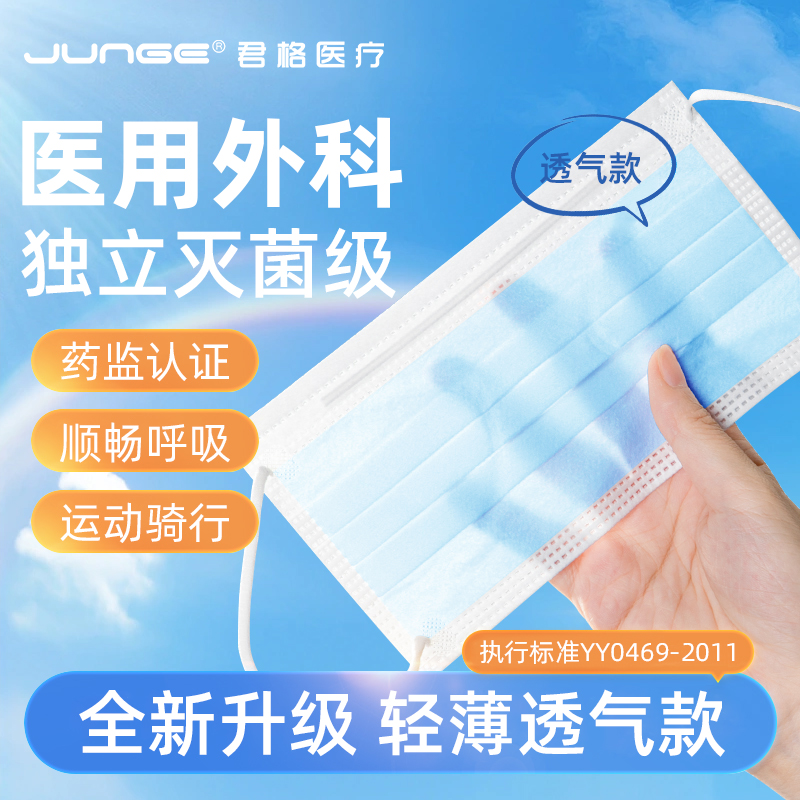 一次性医疗医用外科白口罩女士高颜值2025新款防晒薄款透气易呼吸