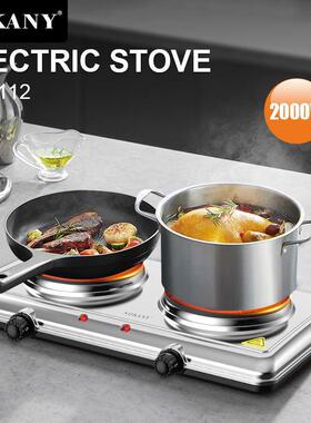 跨境出口SOKANY5112电炉可调温家用双锅电炉烹饪炉ELECTRIC STOVE