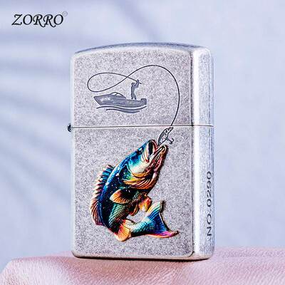 佐罗Z91911垂钓彩绘煤油打火机防风个性创意商务男士点烟器
