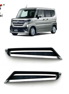 适用于24款铃木Spacia Custom MK04系改装专用前大灯眉装饰亮条贴