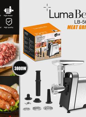 出口LumaBella56024绞肉机家用台式碎肉机不锈钢灌肠机Grinder