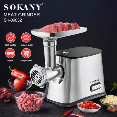 跨境SOKANY06032绞肉机不锈钢金属家用多功能灌肠机MEAT GRINDER