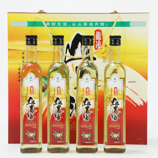 福建龙凌牌武夷有机野山茶树茶籽油纯正山茶油食用油500ml*4礼盒