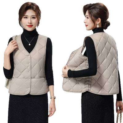 羽绒棉马甲羽绒棉服秋冬外穿女士马夹加绒马甲2025秋冬新款内穿新