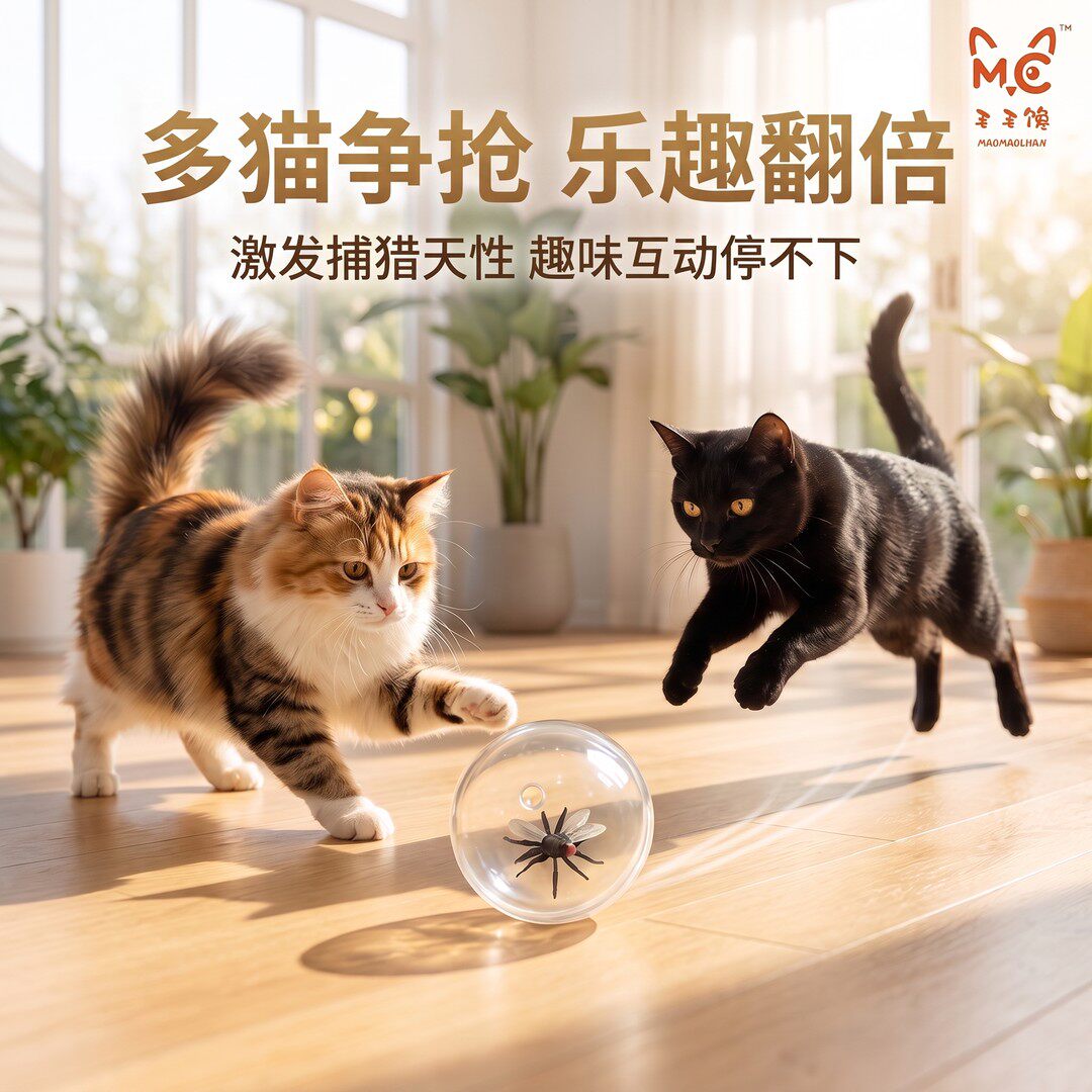仿真昆虫逗猫滚球玩具