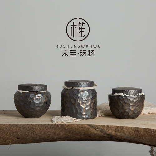 木笙个性陶瓷创意风鎏金釉储存罐