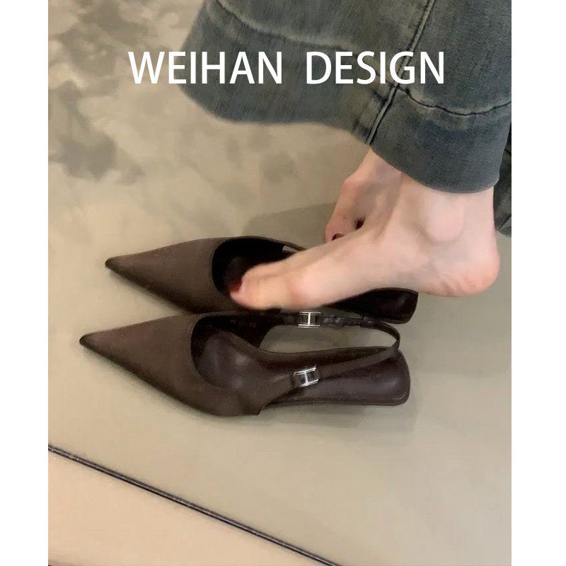 羊皮版!复古尖头高跟鞋