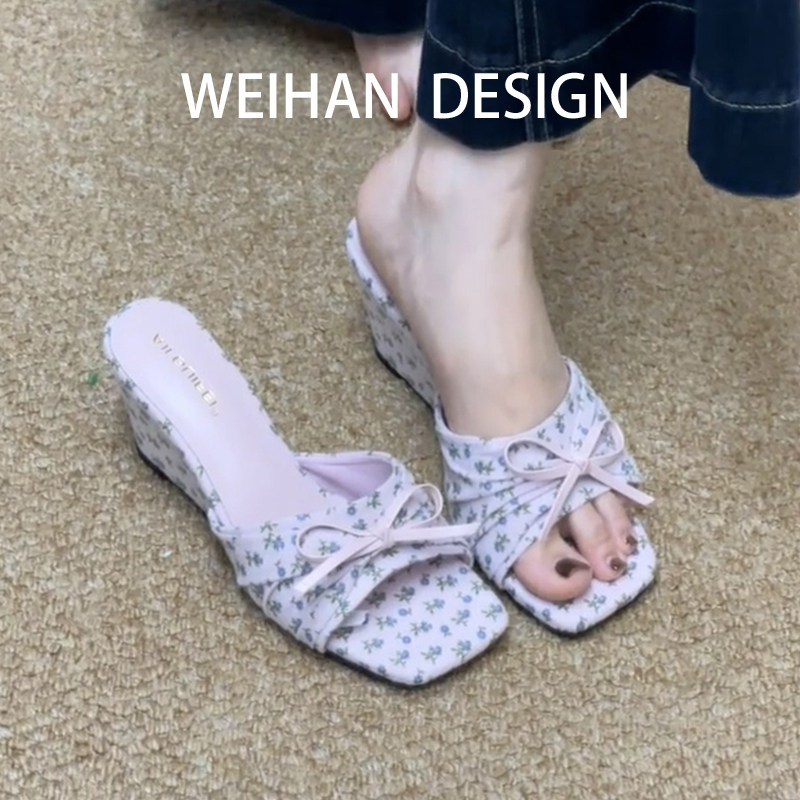 羊皮版！度假风蝴蝶结楔