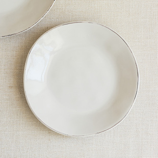 HOME 简约风陶瓷盘描边盘子家用餐具菜沙拉盘西餐牛排盘早餐盘