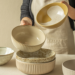 YE HOME【器型丰富的碗】复古实用陶瓷菜碗沙拉碗汤碗面碗 微瑕疵