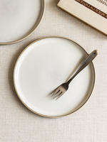 YE HOME Simple and modern style ceramic Western plates, solid color household tableware, salad plates, breakfast plates, steak thumbnail 2