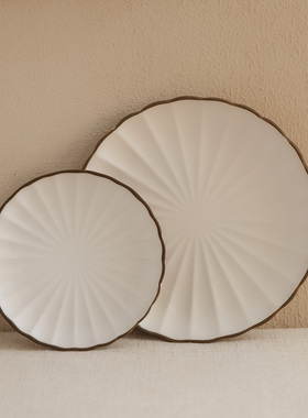 YE HOME 轻奢北欧风陶瓷盘家用菜盘沙拉盘零食小吃碟吐骨碟早餐盘