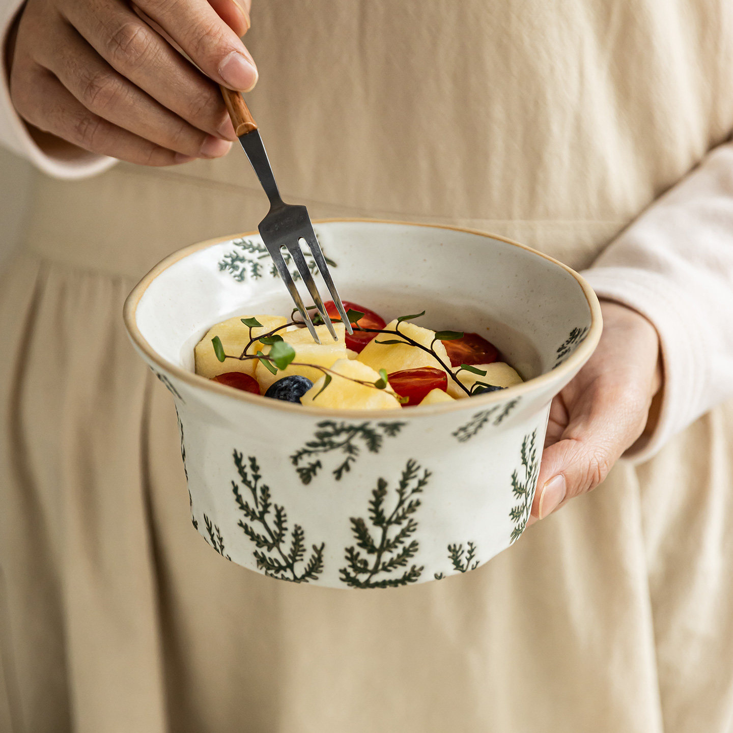 YE HOME 高颜值陶瓷碗家用沙拉碗植物花卉文艺复古碗早餐碗酸奶碗,餐饮具,碗,淘宝优惠券,粉丝福利购,淘宝优惠卷