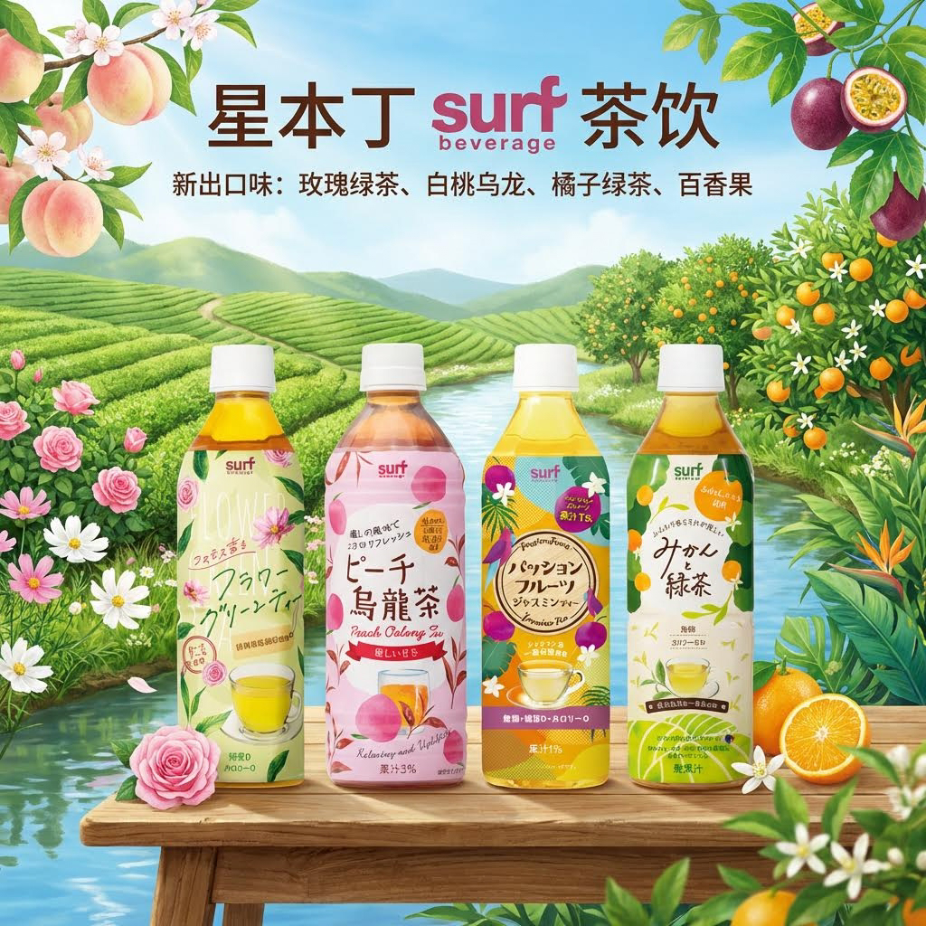 日本进口饮料星本丁surf茶饮料晴王绿茶桂花乌龙玉米须茶健康茶饮
