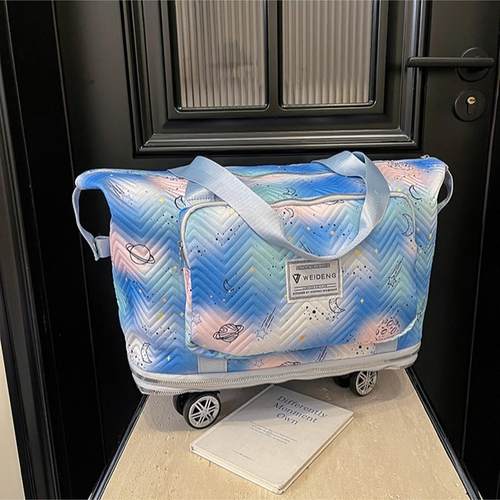 新款大容量拉杆包拉杆袋行李包轮滑包轮子包女可扩展牛津布行李包