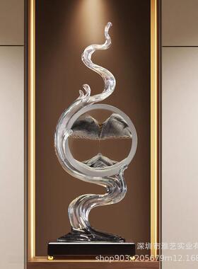 酒柜装饰品办公室装饰摆件轻奢高档客厅电视柜流沙画高级风生水.