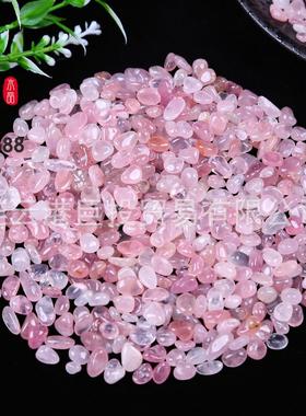 天然马粉水晶碎石马达加斯加粉晶碎料装瓶子杯子盆景鱼缸石淘矿石