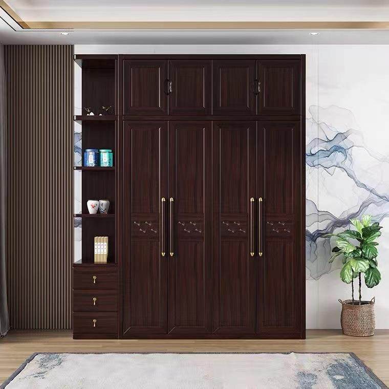 新中式实木衣柜紫金檀木现代大容量衣橱卧室四门木质柜子储物家具,住宅家具,独立衣柜,淘宝优惠券,粉丝福利购,淘宝优惠卷