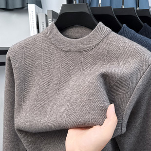 男装 2025冬季 百搭保暖针织羊毛衫 加厚毛衣中老年爸爸冬装 中年男士