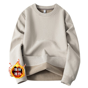 软糯亲肤圆领毛线衣 高弹保暖针织内搭男装 保罗男士 加绒毛衣冬季