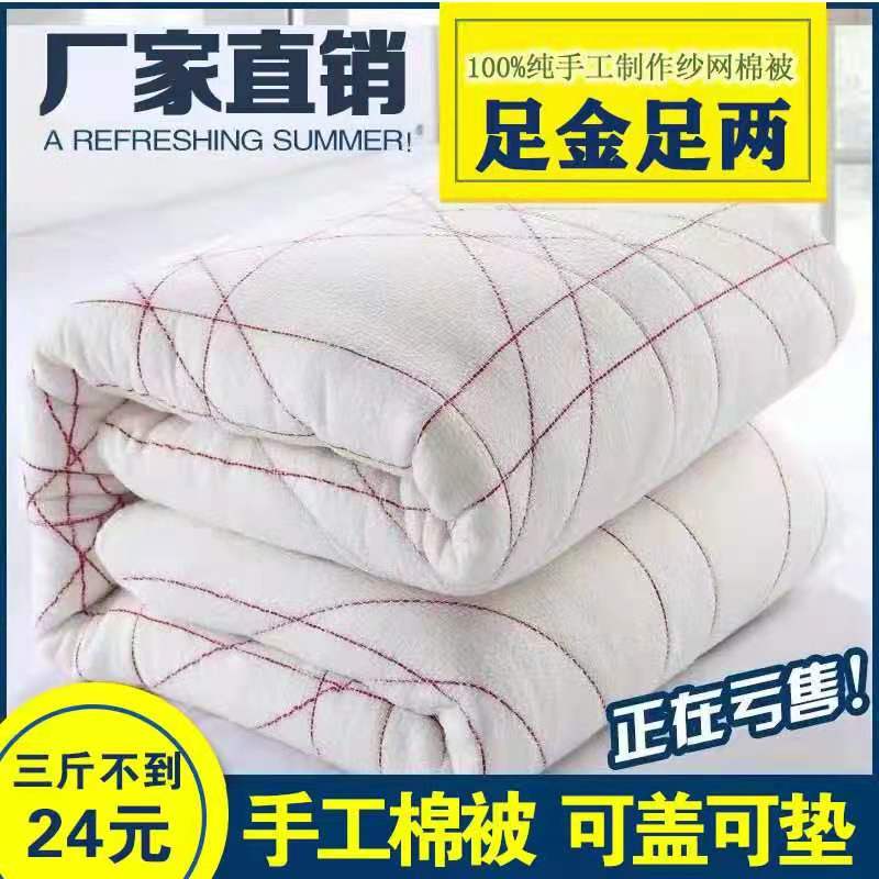 棉被冬被被芯棉絮单人被子十二斤加厚保暖全棉可拆洗手工四季床垫