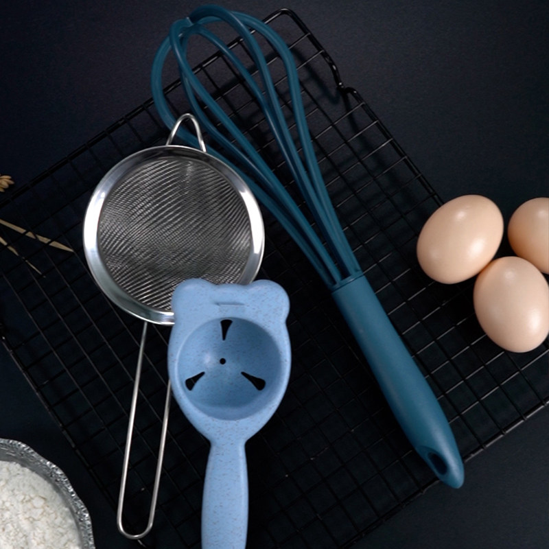 蛋清蛋黄分离打蛋器家用婴儿辅食漏勺蒸鸡蛋液过滤网筛工具三件套
