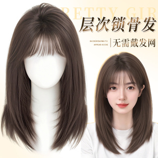 假发全头套女不用戴发网头顶补发无痕增发量蓬松层次锁骨发假发套