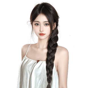 假发辫马尾女仿真发新中式麻花辫双低马尾网红侧边拳击辫长假辫子