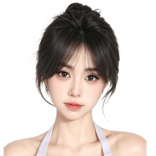 刘海假发女片头顶自然前额真发八字空气刘海无痕轻薄款法式假刘海