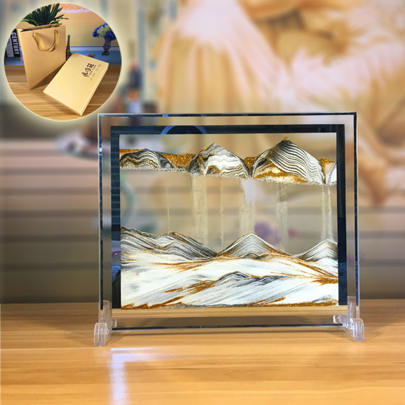 玻璃流沙画创意沙漏摆件个性家居装饰客厅办公室桌面解压礼物礼品图片