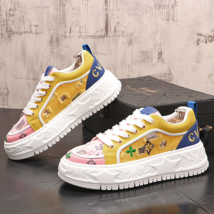 轻奢板鞋男2025年夏季新款休闲鞋布面透气软底帆布鞋镂空男小白鞋