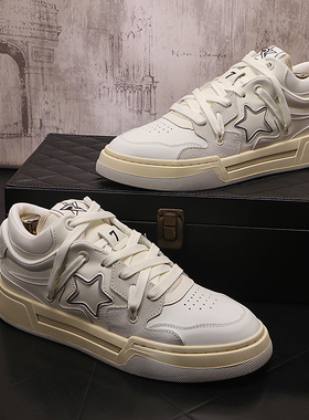 板鞋白色百搭简约透气韩版运动休闲鞋子时尚潮流青少年舒适男鞋子