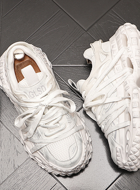 老爹鞋2025新款网面透气运动鞋男士百搭脏脏鞋厚底增高轮胎休闲鞋