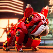 潮流可动模型变形玩具摆件 萌宠机器狗 机械斗牛犬 RAMBLER