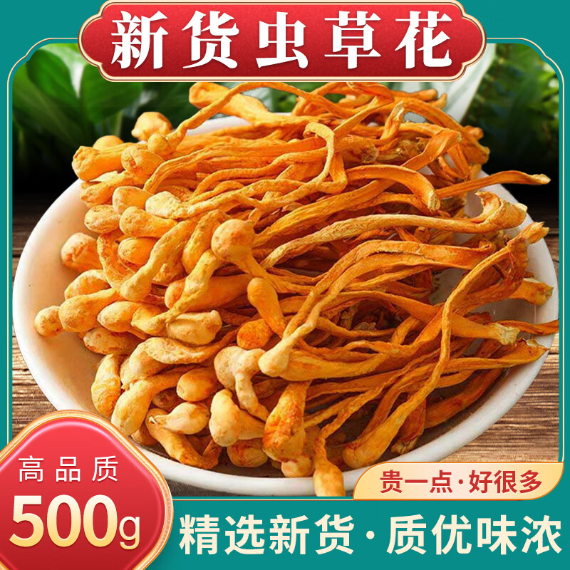 当季虫草花嫩干货精选孢子头新鲜北金虫草煲汤精品散装商用优质