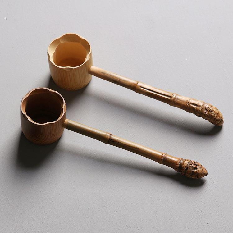 竹根水勺 分茶勺环保打酒器水勺水瓢酒勺 日式茶具茶道零配竹杯
