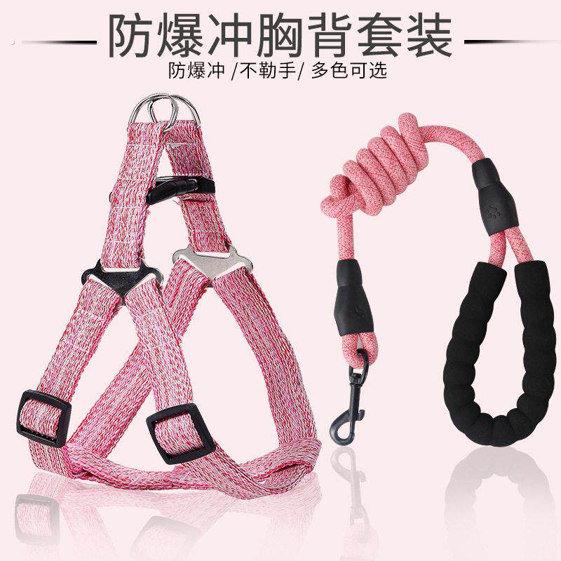 宠物用品宠物胸背牵引绳套装 可调节狗狗牵引绳 遛狗绳